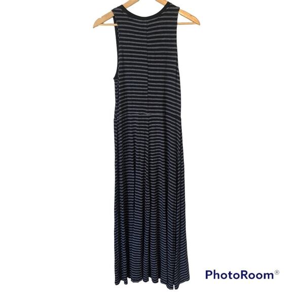 Gap Striped Maxi Dress Womens Black Comfort Stretch Casual Preppy Lightweight - Picture 3 of 5